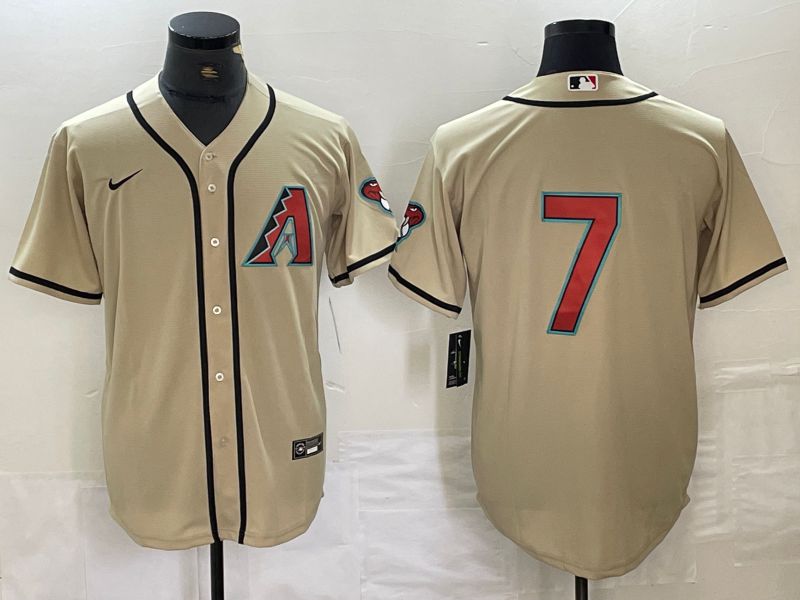 Men Arizona Diamondback #7 No name Cream Game Nike 2024 MLB Jersey->customized nhl jersey->Custom Jersey